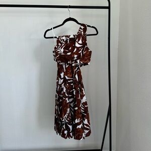 Petal + Pup Lorelei Maxi Skirt + One Shoulder Top, Chocolate Floral